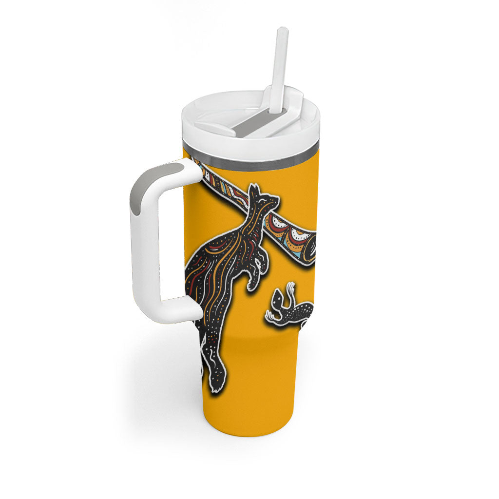 Didgeridoo Kangaroo Australia Tumbler With Handle Aboriginal Dot Art Indigenous Wildlife