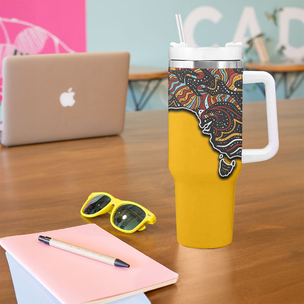 Didgeridoo Kangaroo Australia Tumbler With Handle Aboriginal Dot Art Indigenous Wildlife