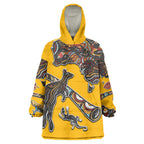 Didgeridoo Kangaroo Australia Wearable Blanket Hoodie Aboriginal Dot Art Indigenous Wildlife