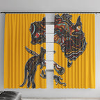 Didgeridoo Kangaroo Australia Window Curtain Aboriginal Dot Art Indigenous Wildlife