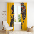 Didgeridoo Kangaroo Australia Window Curtain Aboriginal Dot Art Indigenous Wildlife
