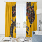 Didgeridoo Kangaroo Australia Window Curtain Aboriginal Dot Art Indigenous Wildlife