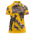 Didgeridoo Kangaroo Australia Women Polo Shirt Aboriginal Dot Art Indigenous Wildlife