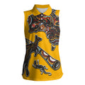 Didgeridoo Kangaroo Australia Women Sleeveless Polo Shirt Aboriginal Dot Art Indigenous Wildlife