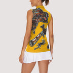 Didgeridoo Kangaroo Australia Women Sleeveless Polo Shirt Aboriginal Dot Art Indigenous Wildlife