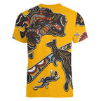 Didgeridoo Kangaroo Australia Women V-Neck T-Shirt Aboriginal Dot Art Indigenous Wildlife
