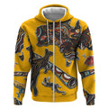 Didgeridoo Kangaroo Australia Zip Hoodie Aboriginal Dot Art Indigenous Wildlife