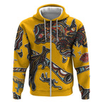 Didgeridoo Kangaroo Australia Zip Hoodie Aboriginal Dot Art Indigenous Wildlife