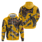 Didgeridoo Kangaroo Australia Zip Hoodie Aboriginal Dot Art Indigenous Wildlife