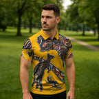 Didgeridoo Kangaroo Australia Zipper Polo Shirt Aboriginal Dot Art Indigenous Wildlife