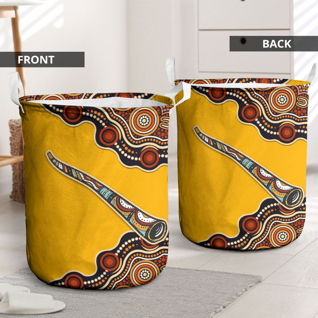 Didgeridoo Laundry Basket Aboriginal Dot Painting Indigenous Traditional Instrument
