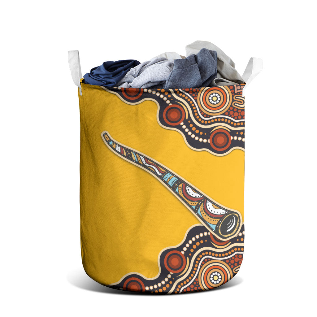 Didgeridoo Laundry Basket Aboriginal Dot Painting Indigenous Traditional Instrument