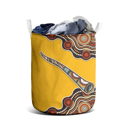 Didgeridoo Laundry Basket Aboriginal Dot Painting Indigenous Traditional Instrument