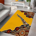 Didgeridoo Area Rug Aboriginal Dot Painting Indigenous Traditional Instrument