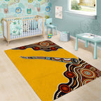 Didgeridoo Area Rug Aboriginal Dot Painting Indigenous Traditional Instrument