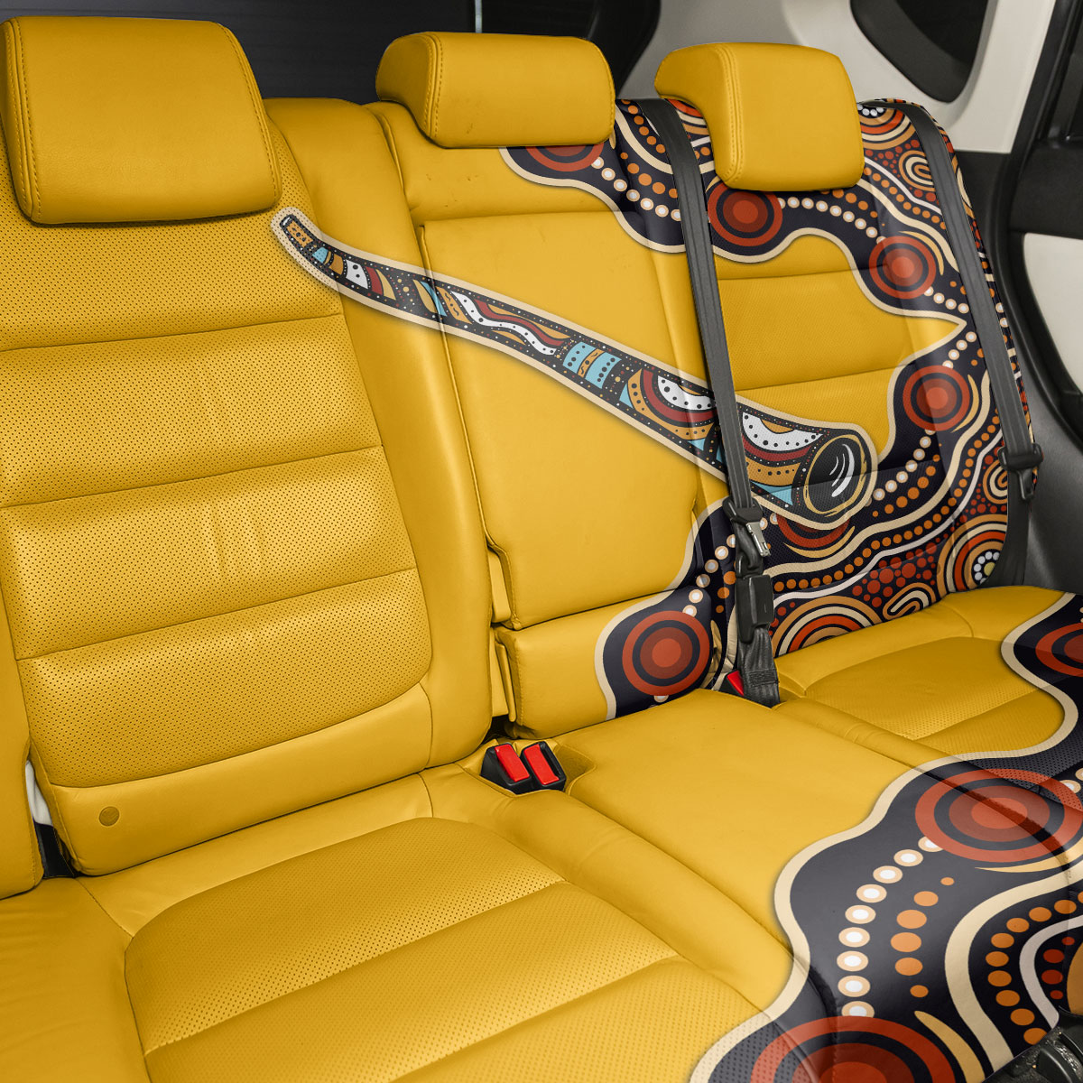 Didgeridoo Back Car Seat Cover Aboriginal Dot Painting Indigenous Traditional Instrument