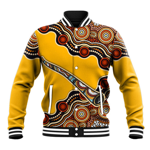 Didgeridoo Baseball Jacket Aboriginal Dot Painting Indigenous Traditional Instrument