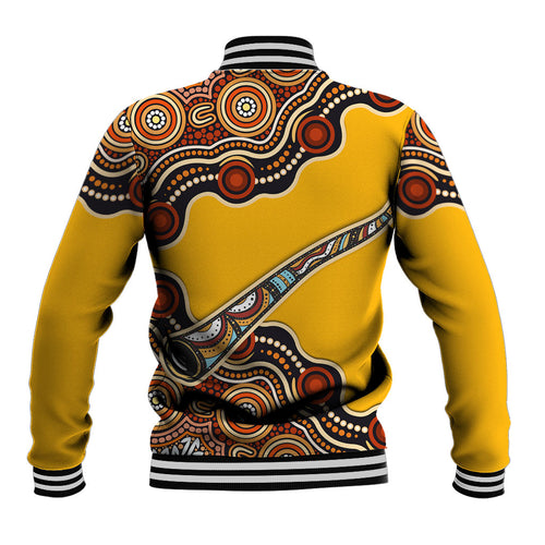 Didgeridoo Baseball Jacket Aboriginal Dot Painting Indigenous Traditional Instrument