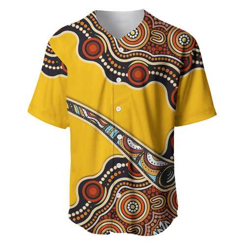 Didgeridoo Baseball Jersey Aboriginal Dot Painting Indigenous Traditional Instrument
