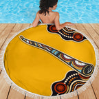 Didgeridoo Beach Blanket Aboriginal Dot Painting Indigenous Traditional Instrument