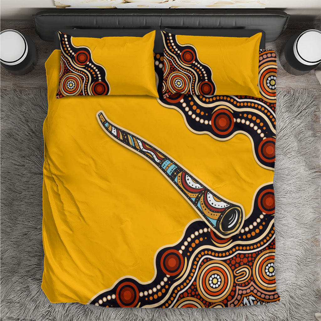 Didgeridoo Bedding Set Aboriginal Dot Painting Indigenous Traditional Instrument