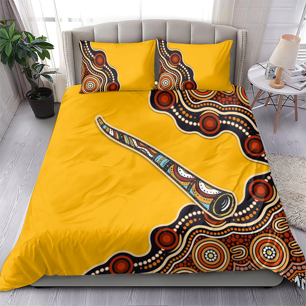 Didgeridoo Bedding Set Aboriginal Dot Painting Indigenous Traditional Instrument