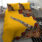 Didgeridoo Bedding Set Aboriginal Dot Painting Indigenous Traditional Instrument