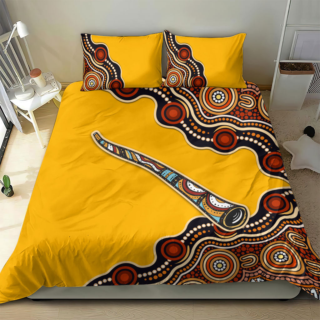 Didgeridoo Bedding Set Aboriginal Dot Painting Indigenous Traditional Instrument