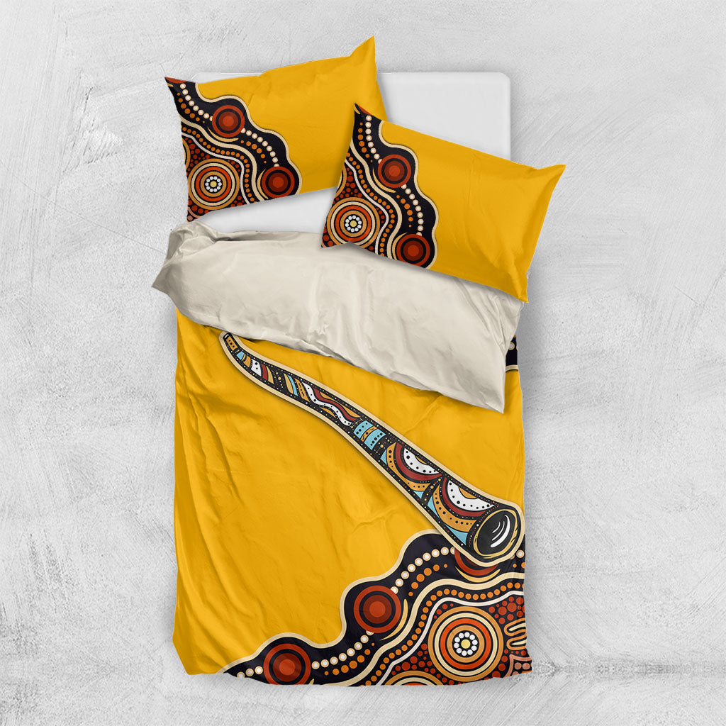 Didgeridoo Bedding Set Aboriginal Dot Painting Indigenous Traditional Instrument