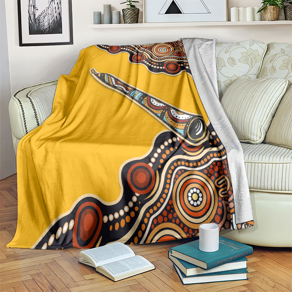 Didgeridoo Blanket Aboriginal Dot Painting Indigenous Traditional Instrument