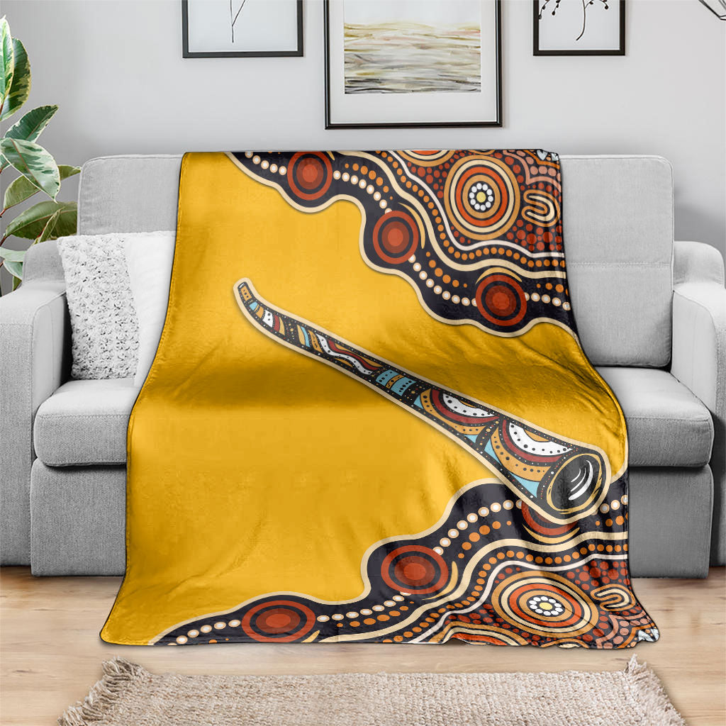 Didgeridoo Blanket Aboriginal Dot Painting Indigenous Traditional Instrument