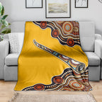 Didgeridoo Blanket Aboriginal Dot Painting Indigenous Traditional Instrument