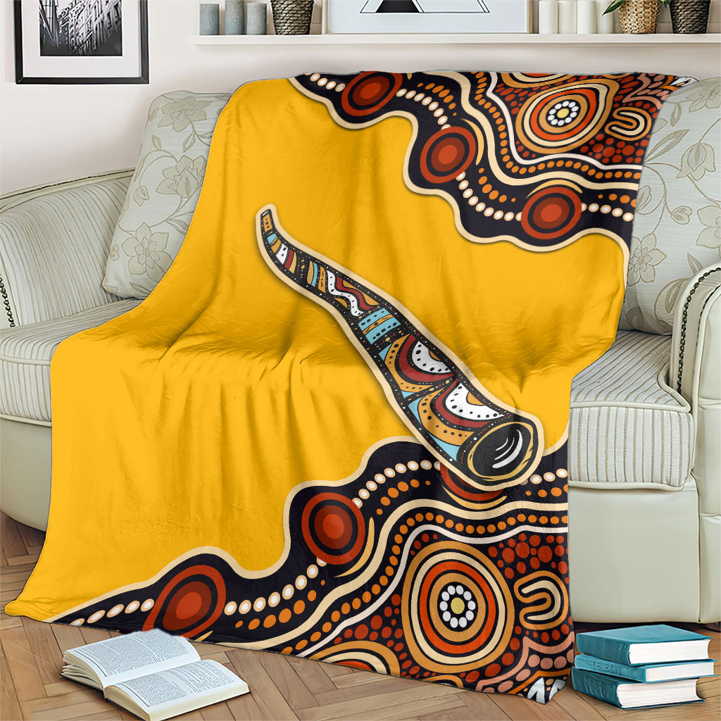 Didgeridoo Blanket Aboriginal Dot Painting Indigenous Traditional Instrument