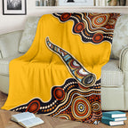 Didgeridoo Blanket Aboriginal Dot Painting Indigenous Traditional Instrument