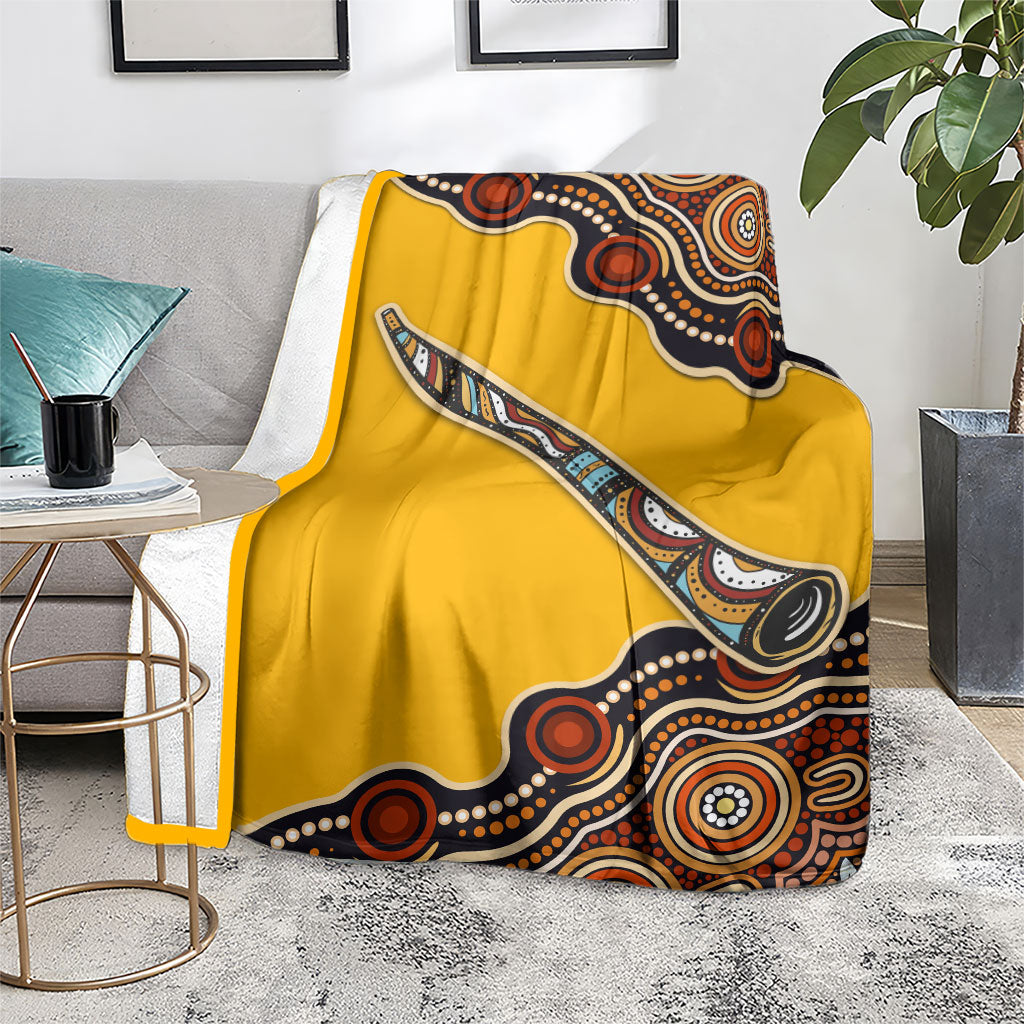 Didgeridoo Blanket Aboriginal Dot Painting Indigenous Traditional Instrument