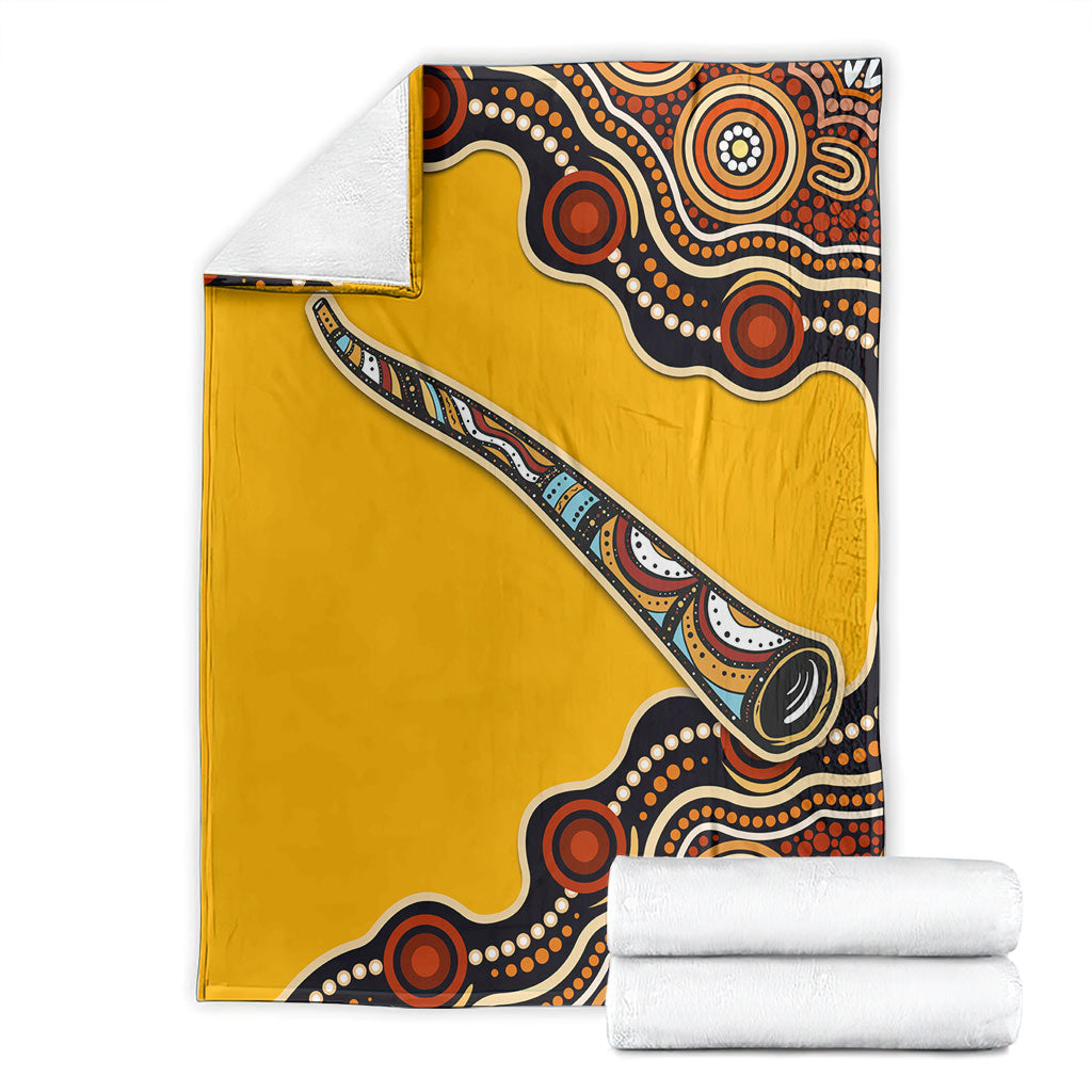 Didgeridoo Blanket Aboriginal Dot Painting Indigenous Traditional Instrument