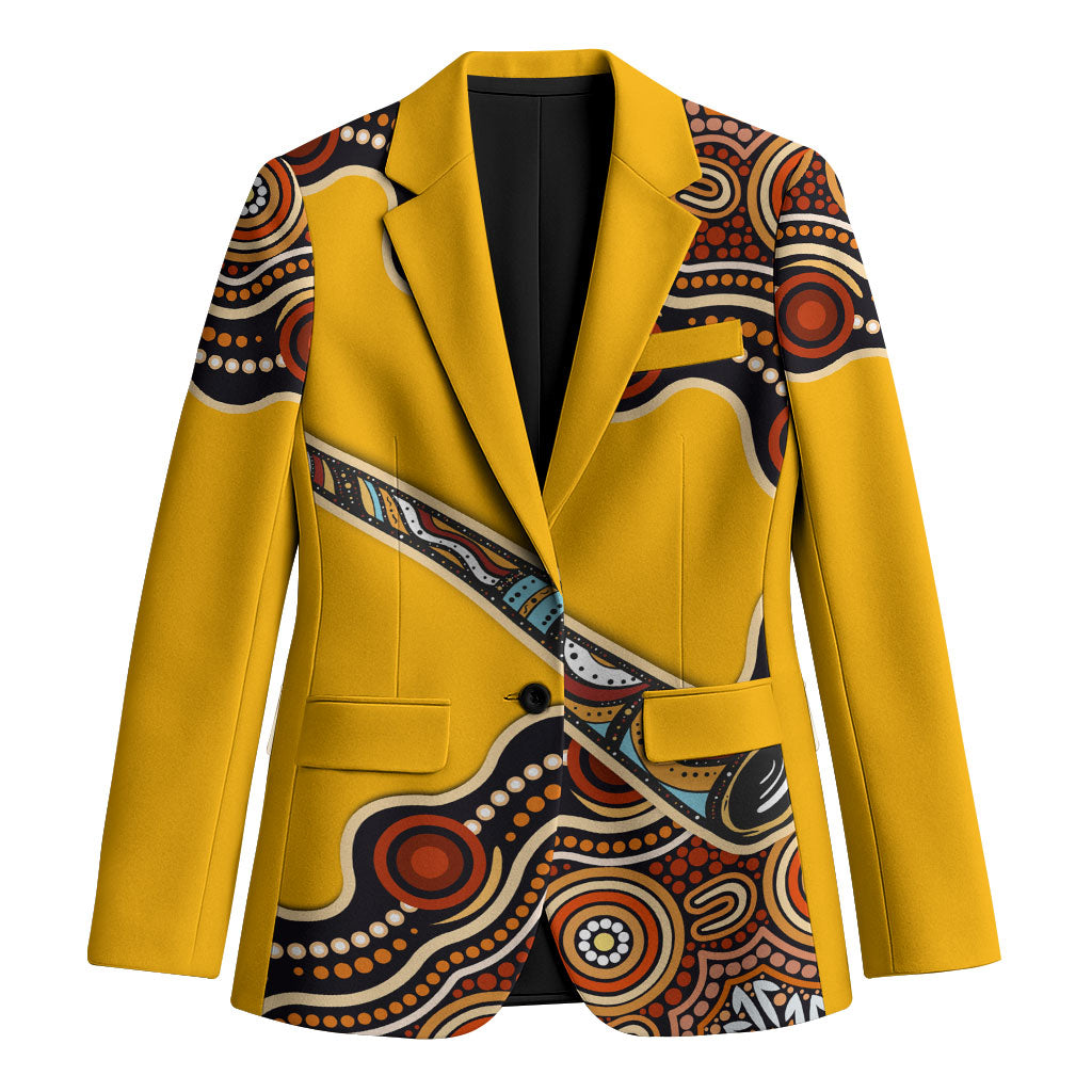 Didgeridoo Blazer Aboriginal Dot Painting Indigenous Traditional Instrument