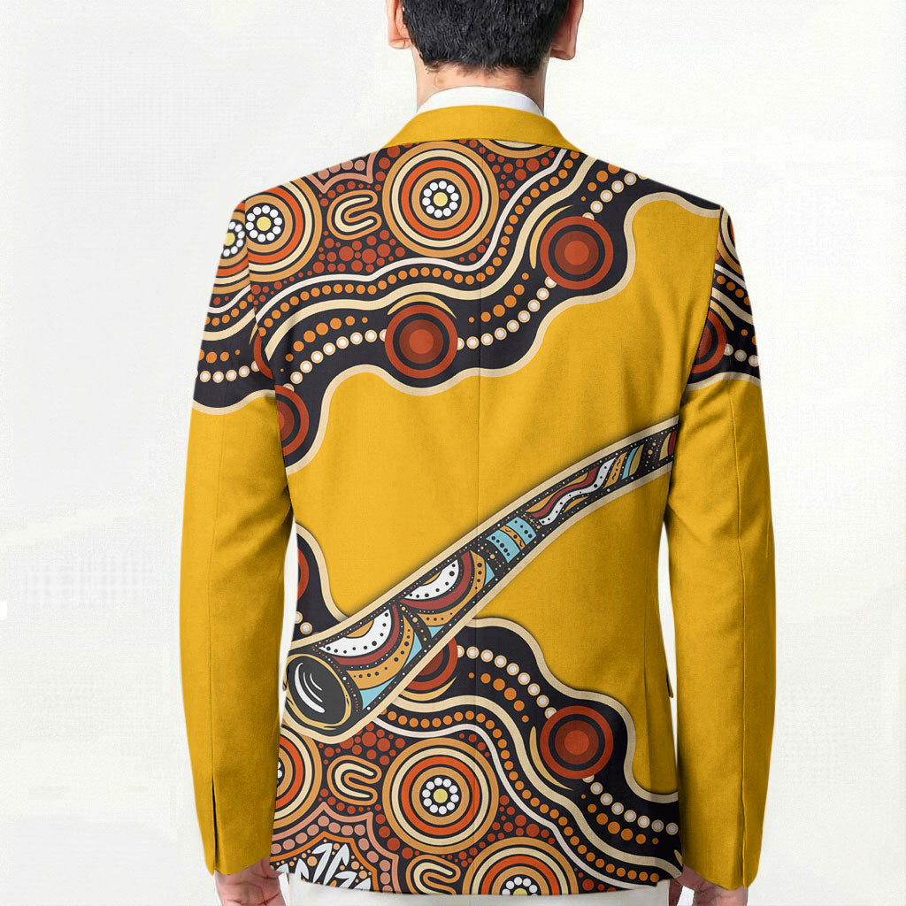 Didgeridoo Blazer Aboriginal Dot Painting Indigenous Traditional Instrument