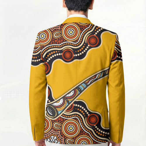 Didgeridoo Blazer Aboriginal Dot Painting Indigenous Traditional Instrument