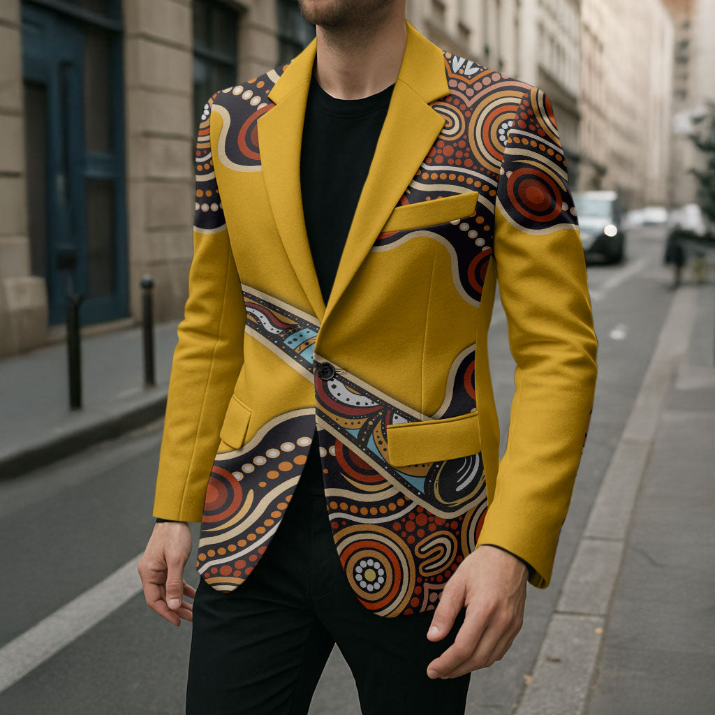 Didgeridoo Blazer Aboriginal Dot Painting Indigenous Traditional Instrument