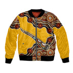 Didgeridoo Bomber Jacket Aboriginal Dot Painting Indigenous Traditional Instrument