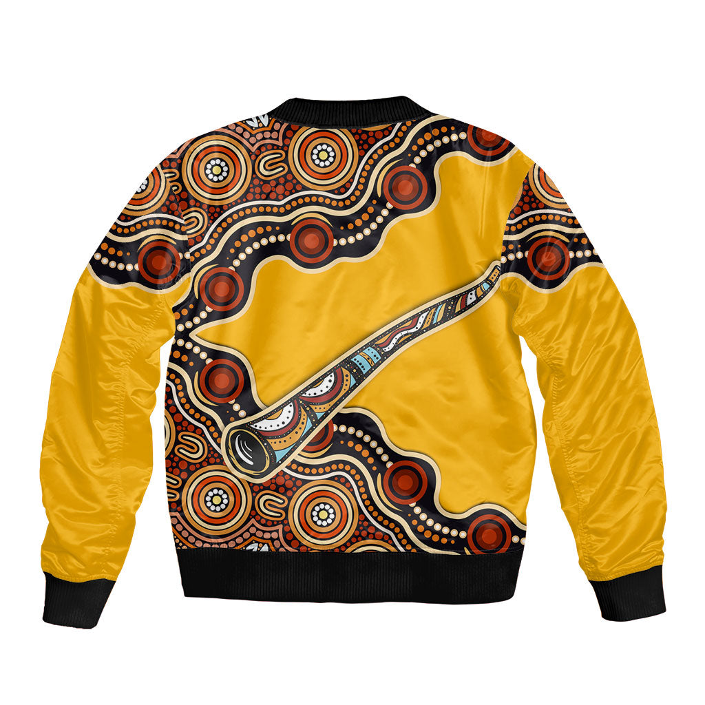 Didgeridoo Bomber Jacket Aboriginal Dot Painting Indigenous Traditional Instrument