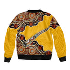 Didgeridoo Bomber Jacket Aboriginal Dot Painting Indigenous Traditional Instrument