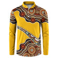 Didgeridoo Button Sweatshirt Aboriginal Dot Painting Indigenous Traditional Instrument