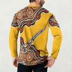 Didgeridoo Button Sweatshirt Aboriginal Dot Painting Indigenous Traditional Instrument