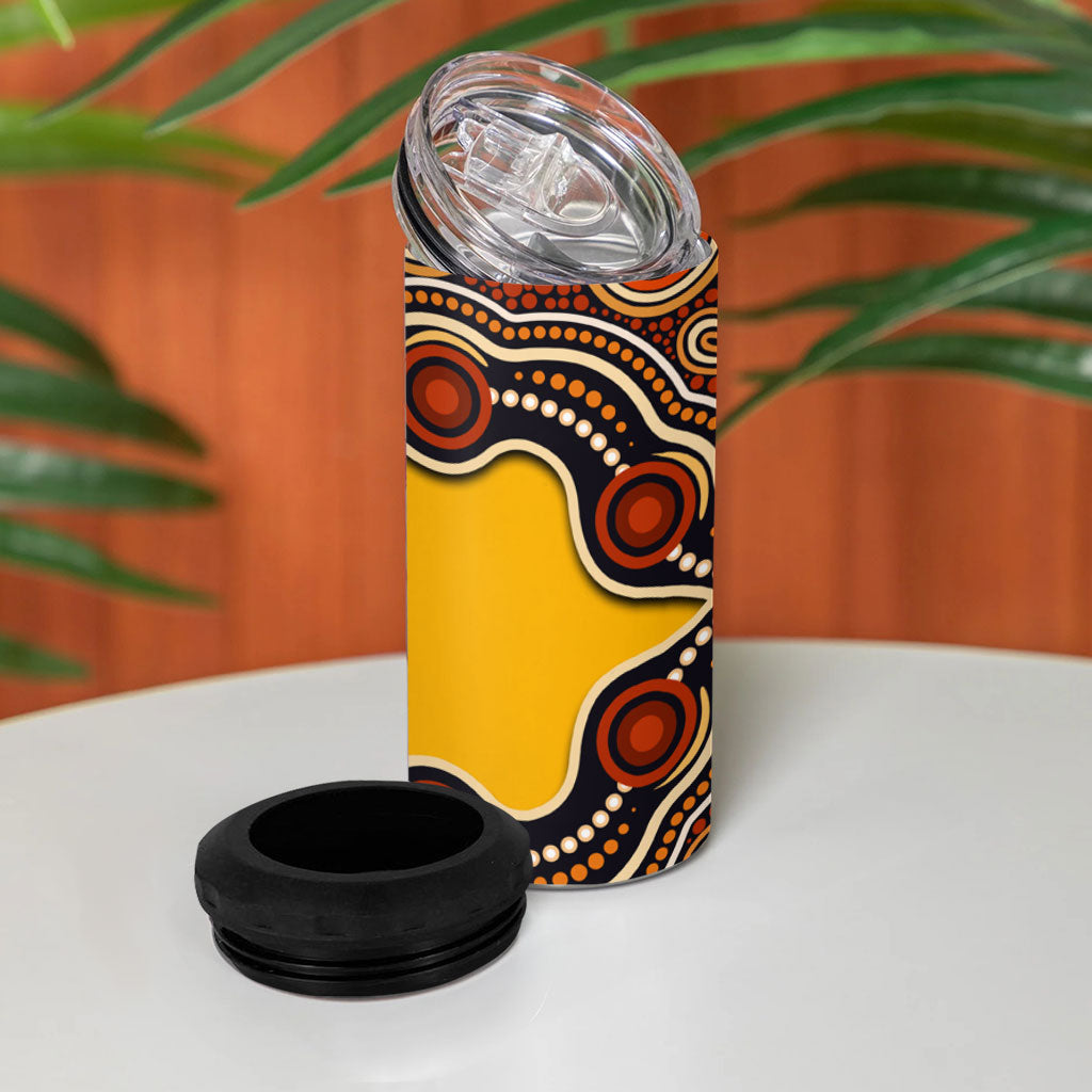 Didgeridoo 4 in 1 Can Cooler Tumbler Aboriginal Dot Painting Indigenous Traditional Instrument