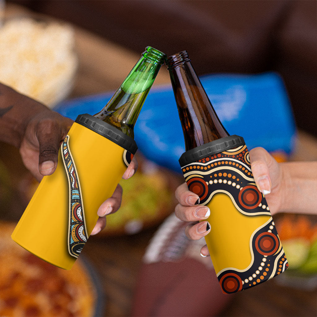 Didgeridoo 4 in 1 Can Cooler Tumbler Aboriginal Dot Painting Indigenous Traditional Instrument
