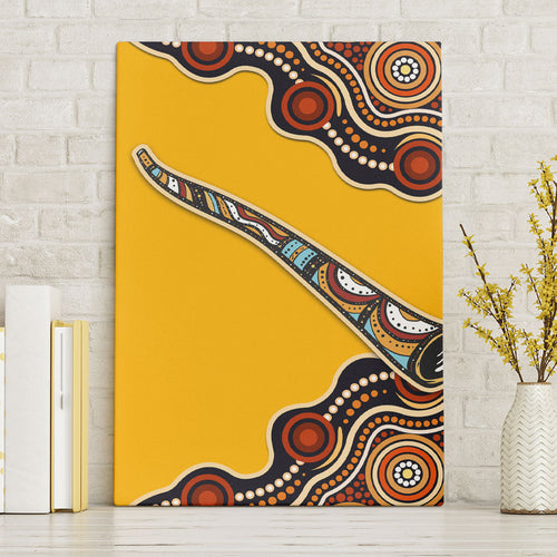 Didgeridoo Canvas Wall Art Aboriginal Dot Painting Indigenous Traditional Instrument