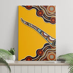 Didgeridoo Canvas Wall Art Aboriginal Dot Painting Indigenous Traditional Instrument