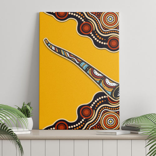 Didgeridoo Canvas Wall Art Aboriginal Dot Painting Indigenous Traditional Instrument